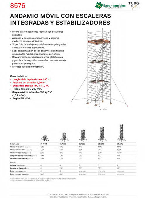 Andamio móvil 8576 (zanca 1,9m x 1,5m)