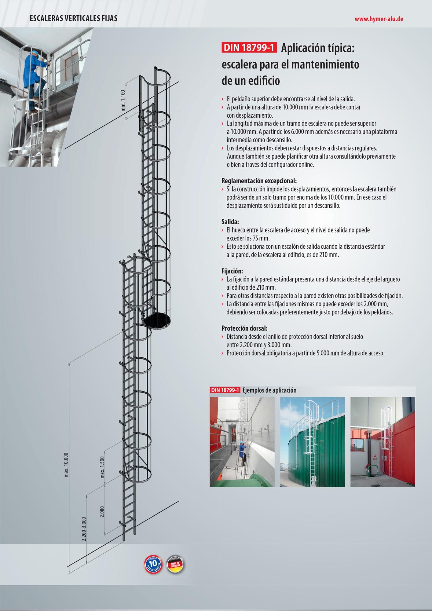 Escalera para mantenimiento de edificio