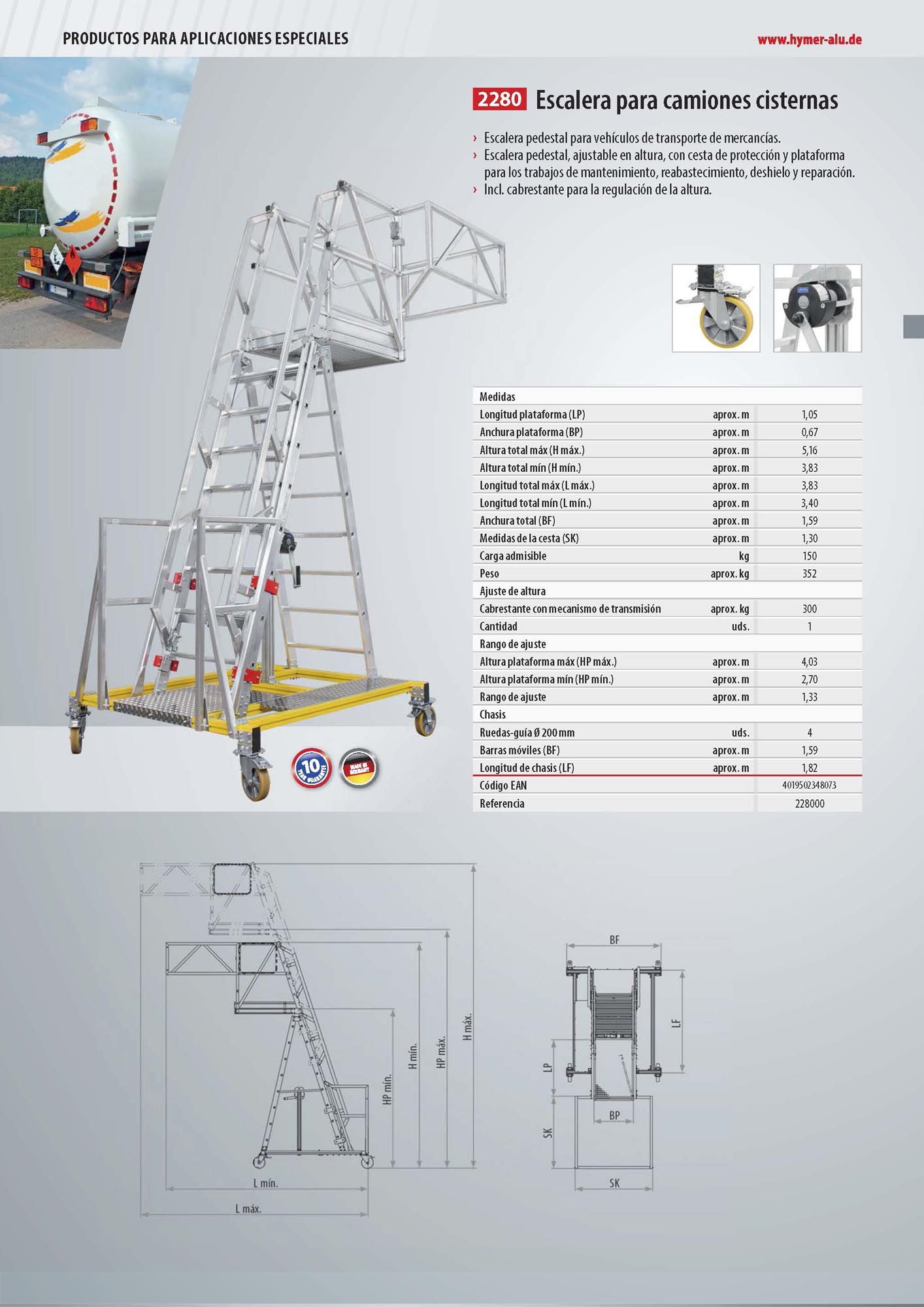 Escaleras para camiones cisterna