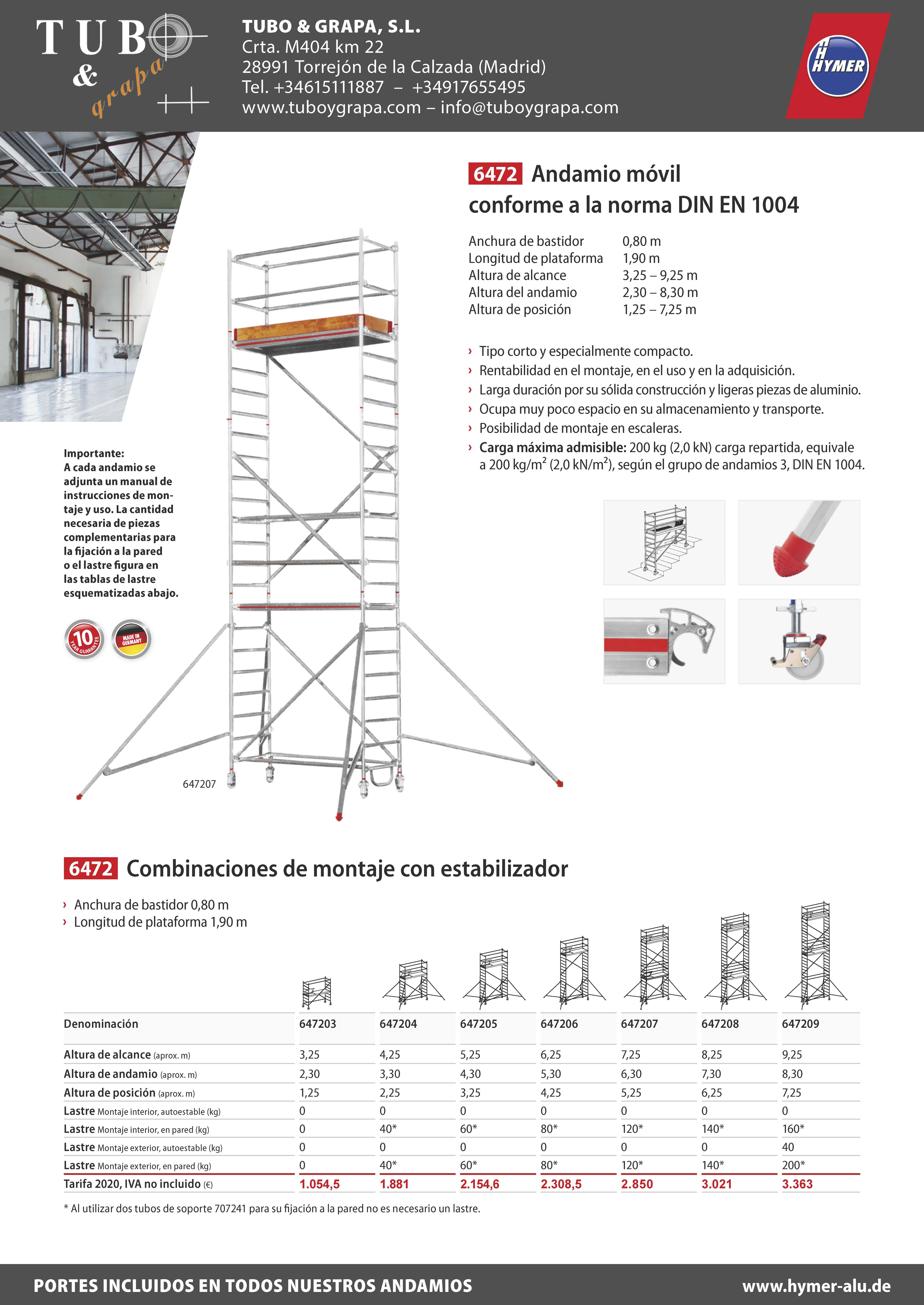 Torre móvil 6472 (1,9m x 0,8m)