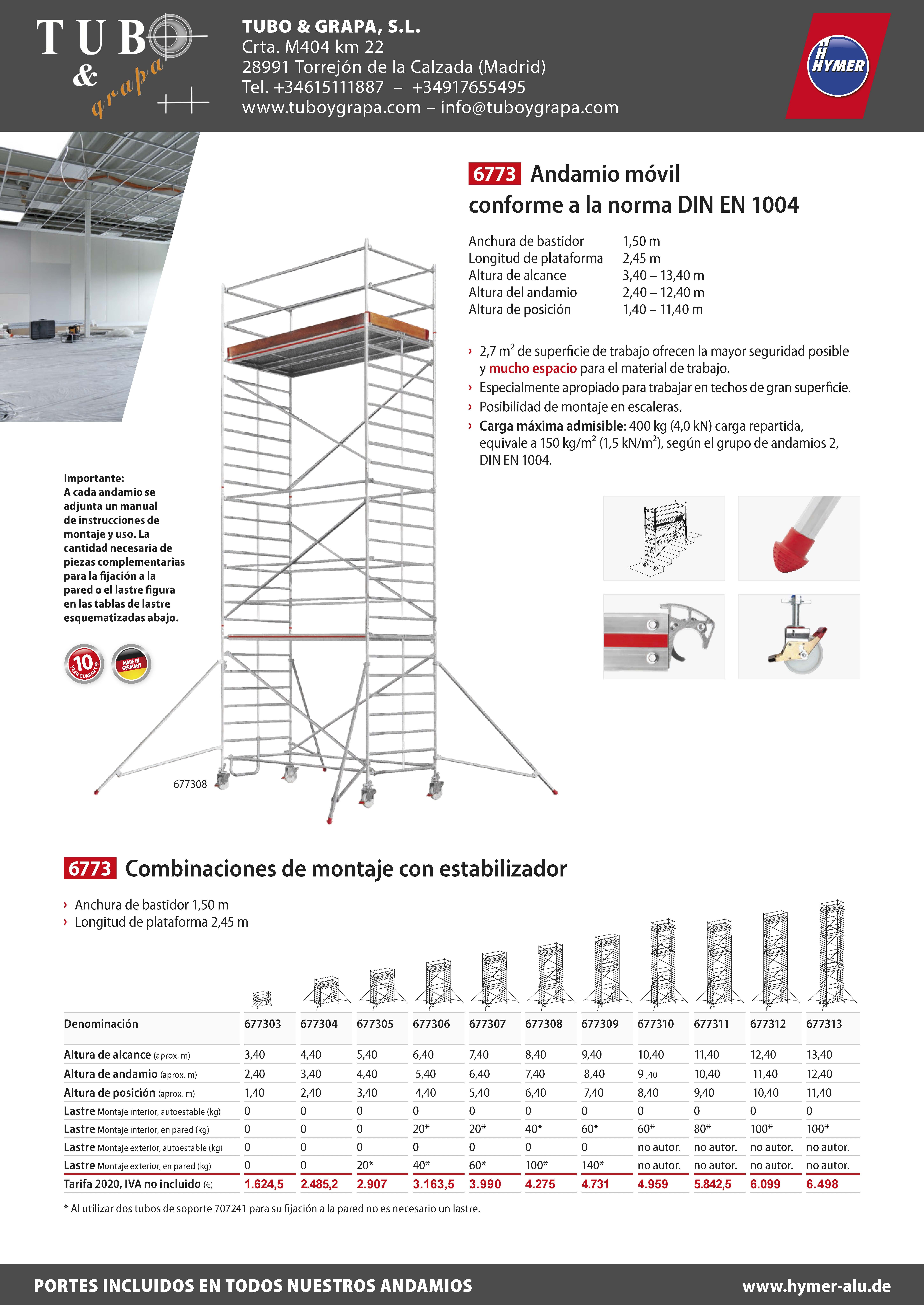 Torre móvil 6773 (2,45m x 1,5m)