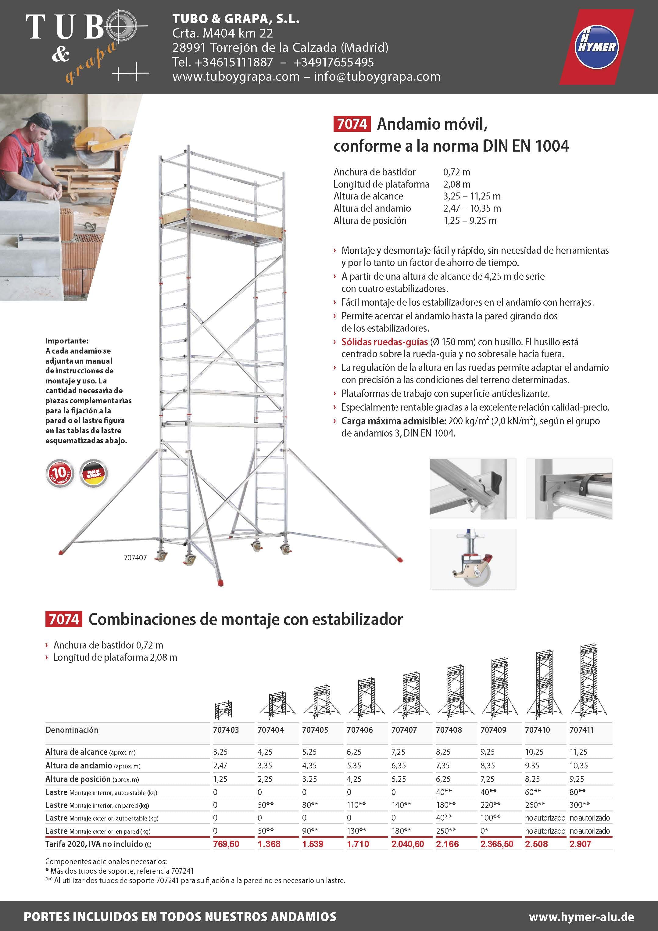 Torre móvil 7074 (2m x 0,72m)