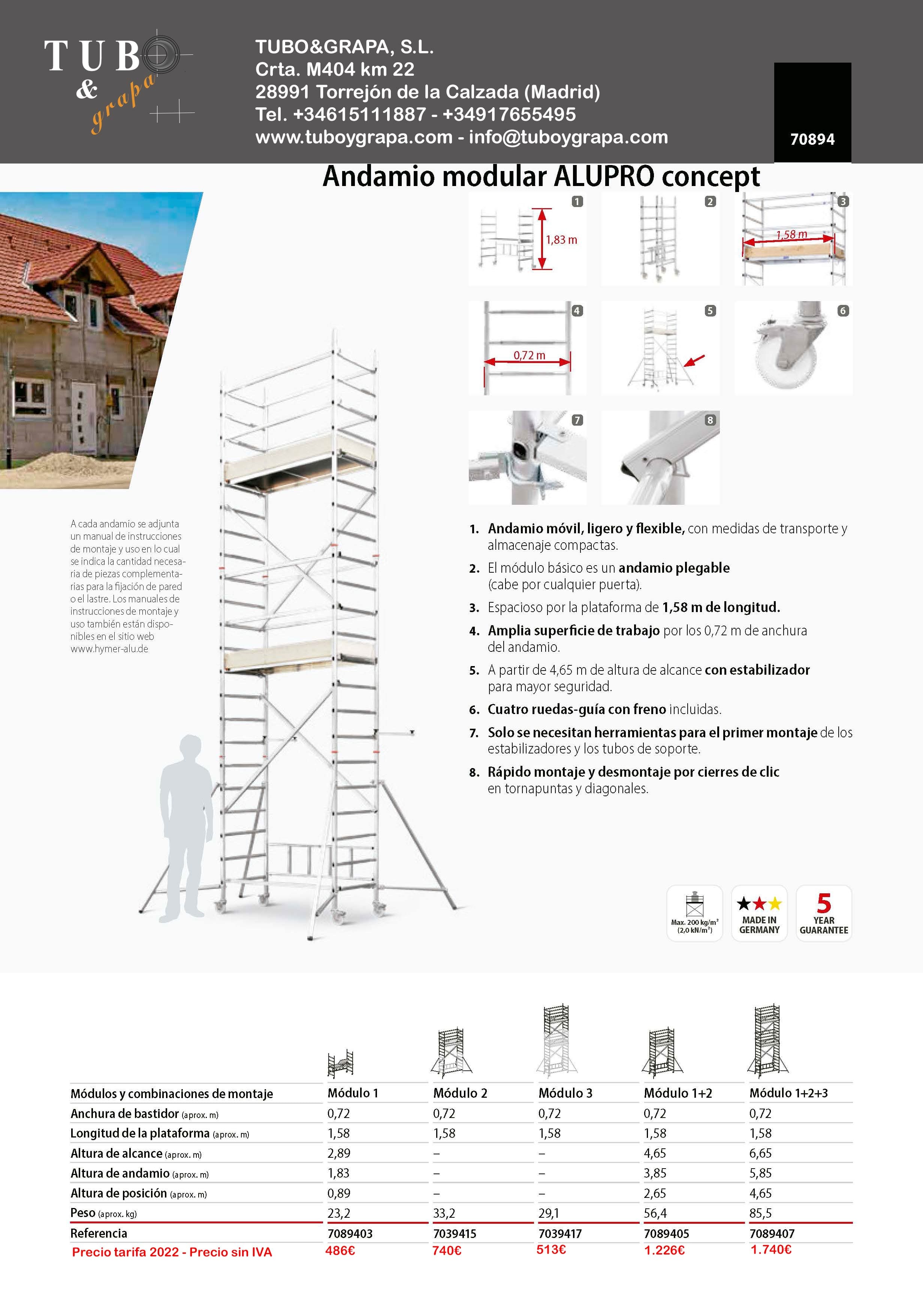 Torre móvil ALU PRO CONCEPT 70894 